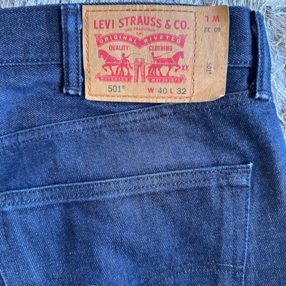Vintage Levi's 501 Men's Jeans W40 L32 Button-Fly Dark Wash White Oak Cone Denim - Picture 4 of 9